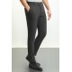 Anthracite Color Viscose And Elastane Fabric Classic Slim Fit Men'S Trousers