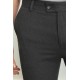 Anthracite Color Viscose And Elastane Fabric Classic Slim Fit Men'S Trousers