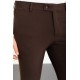 Brown Color Viscose And Elastane Fabric Classic Slim Fit Men's Trousers