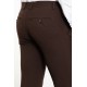 Brown Color Viscose And Elastane Fabric Classic Slim Fit Men's Trousers