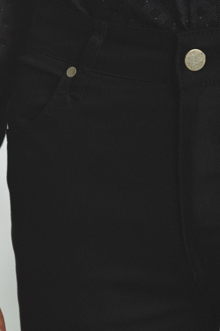 Black Cotton And Elastane Fabrics Casual Canvas Trousers