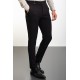 Black Color Belted Design Casual Wool Men's Trousers