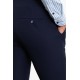 Dark Blue Color Belted Design Casual Wool Men's Trousers