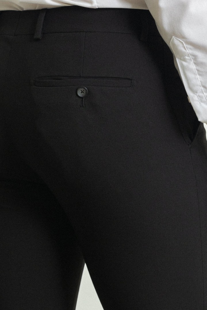 Black Color Classic Slim Fit Men's Trousers