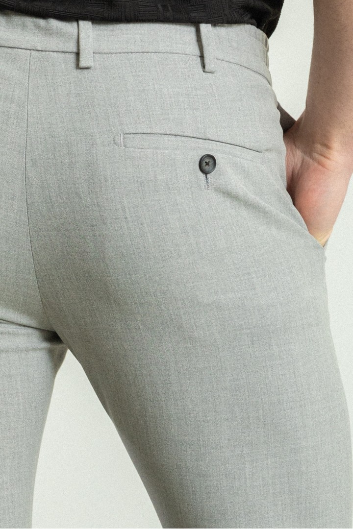 Grey Color Drawstring Design Casual Men's Trousers