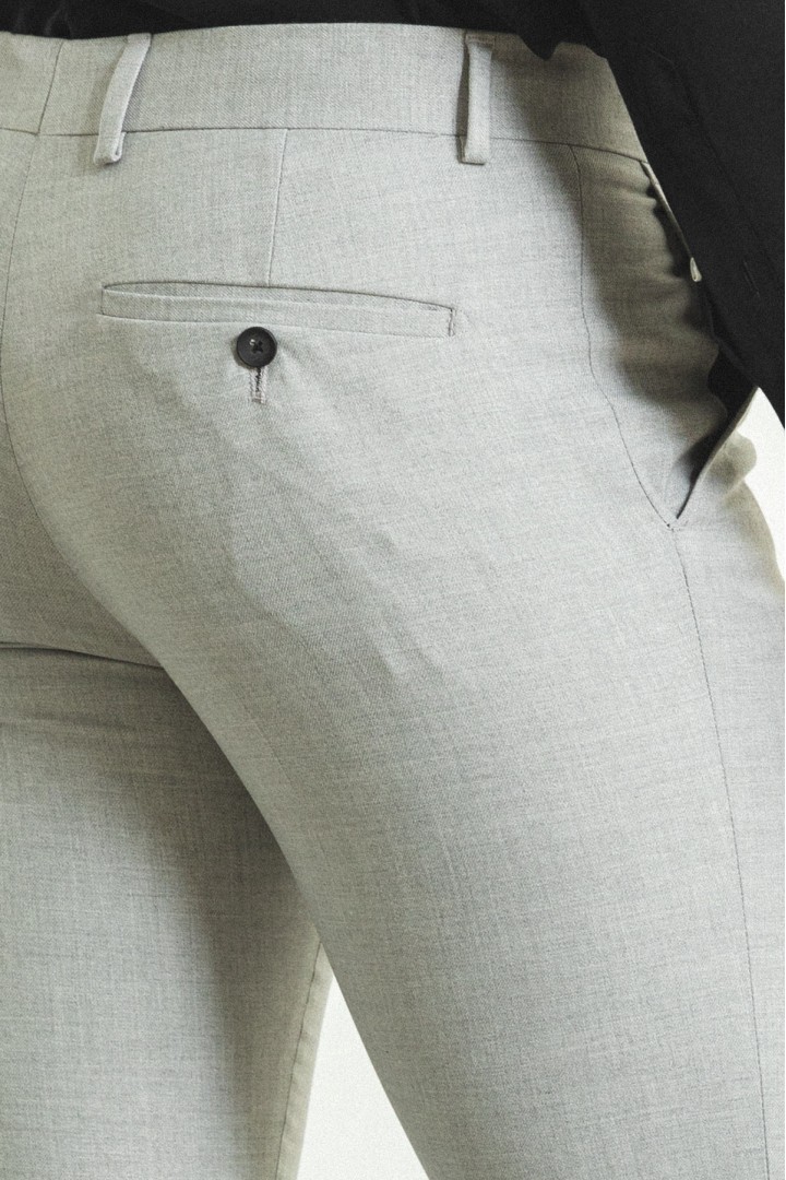 Grey Color Super Slim Fit Casual Cotton Men's Trousers