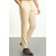 Beige Color Check Patterned Design Classic Wool Men's Trousers