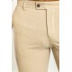 Beige Color Check Patterned Design Classic Wool Men's Trousers