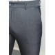 Dark Blue And Ecru Color Classic Cotton Men's Trousers