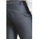 Dark Blue And Ecru Color Classic Cotton Men's Trousers