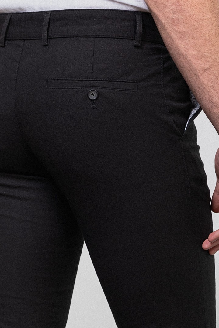 Ecru Color Drawstring Design Classic Linen Men's Trousers