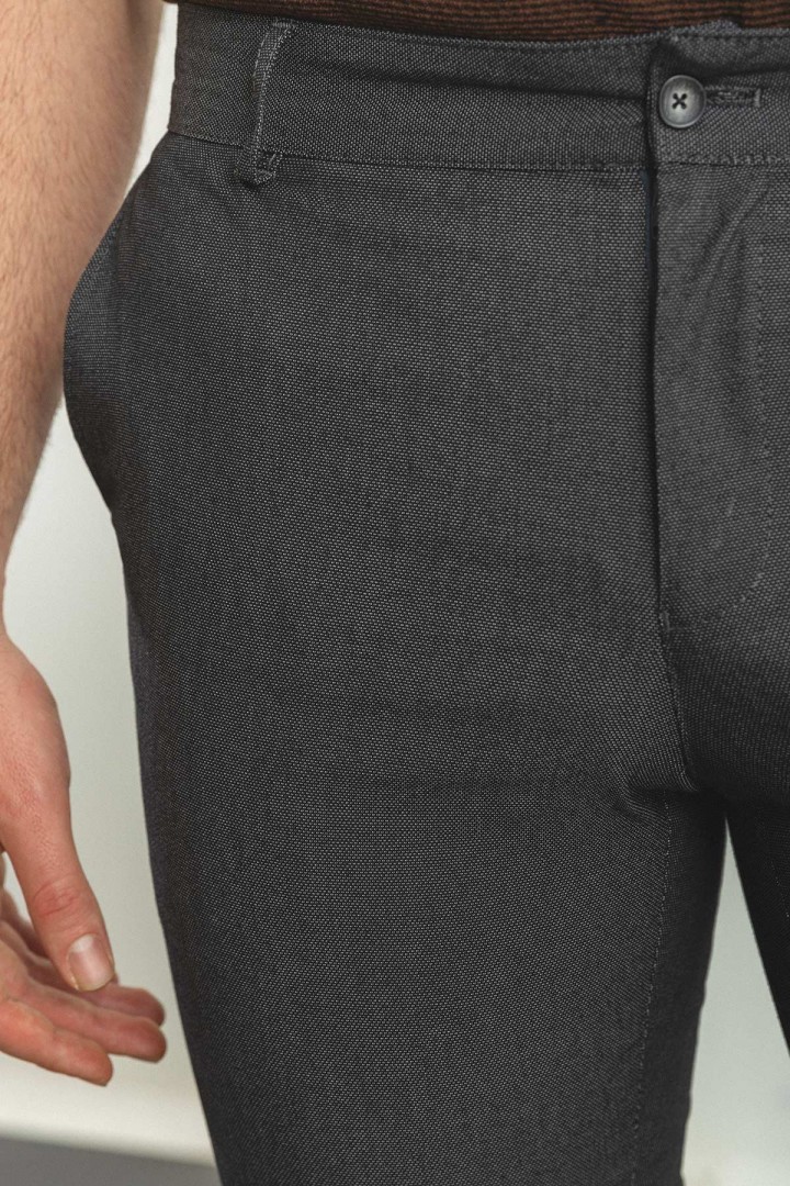Black Color Casual Cotton Men's Trousers