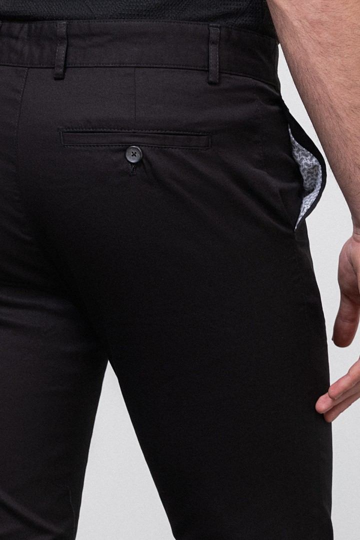 Black Color Linen Super Slim Classic Men's Trouser