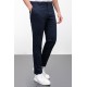 Light Dark Blue Color Linen Super Slim Classic Men's Trouser