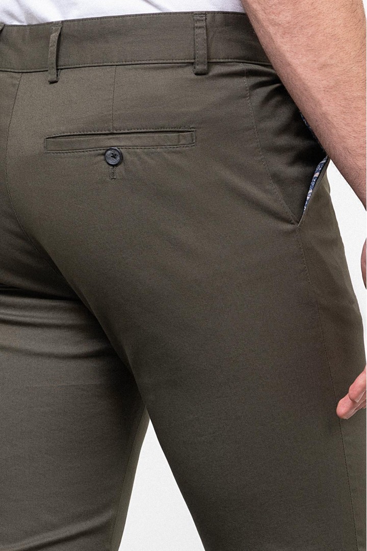 Khaki Color Linen Super Slim Classic Men's Trouser