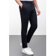 Dark Navy Blue Color Linen Super Slim Classic Men's Trouser
