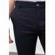 Dark Navy Blue Color Linen Super Slim Classic Men's Trouser