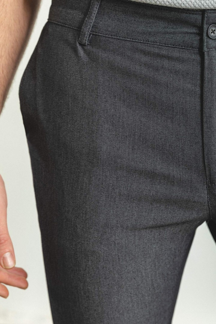 Black And Ecru Color Super Slim Fit Classic Cotton Men's Trousers