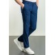 Indigo Color Relaxed Fit Casual Cotton Men's Trousers