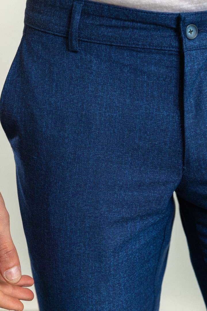 Indigo Color Relaxed Fit Casual Cotton Men's Trousers