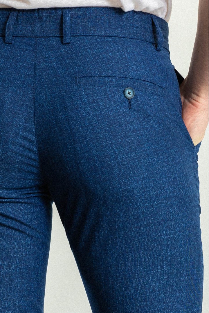 Indigo Color Relaxed Fit Casual Cotton Men's Trousers