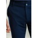 Dark Blue Color Relaxed Fit Casual Cotton Men's Trousers