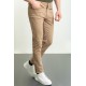 Beige Color Casual Canvas Five Pocket Cotton Men's Pants