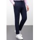 Dark Blue Color Drawstring Design Casual Wool Men's Trousers