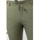 Khaki Color Drawstring Design Casual Wool Men's Trousers