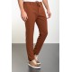 Tile Color Drawstring Design Casual Wool Men's Trousers