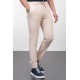 Stone Color Drawstring Design Casual Wool Men's Trousers