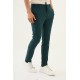 Emerald Color Drawstring Design Casual Wool Men's Trousers