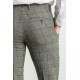 Black And Claret Red Color Check Patterned Design Classic Wool Men's Trousers