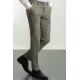 Black And Camel Color Check Patterned Design Classic Wool Men's Trousers