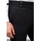 Black Color Belted Design Classic Wool Men's Trousers