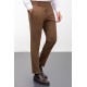 Camel Color Belted Design Classic Wool Men's Trousers