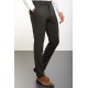 Khaki Color Belted Design Classic Wool Men's Trousers