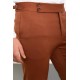 Tile Color Belted Design Classic Wool Men's Trousers