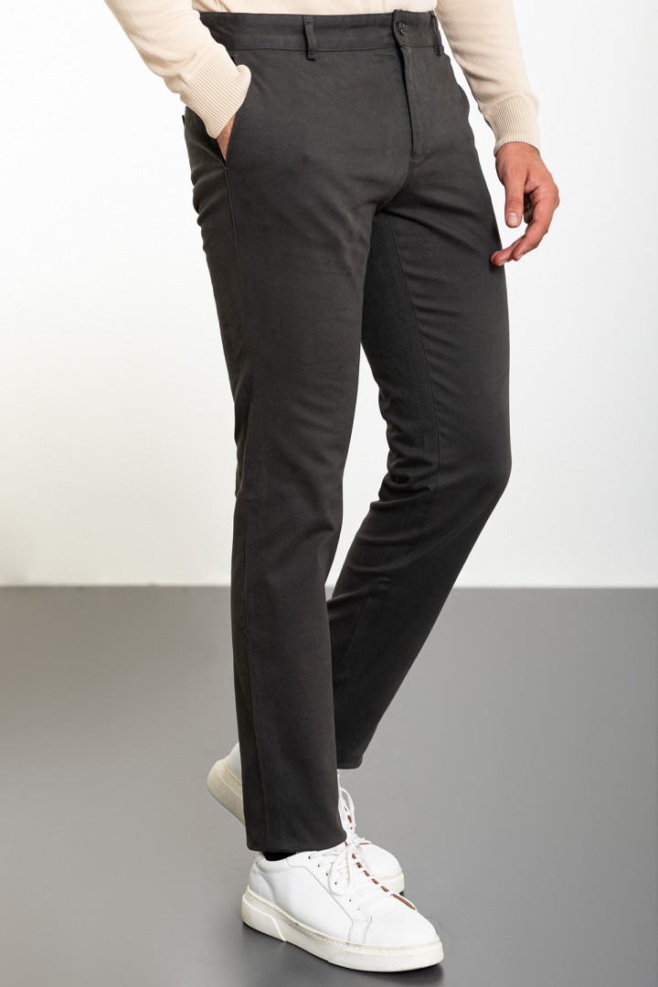 Khaki Color Tencel And Cotton Fabric Design Casual Men's Pants