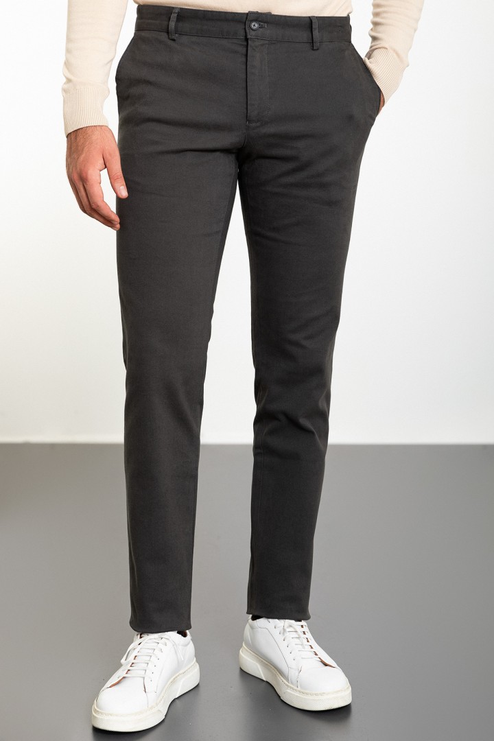Khaki Color Tencel And Cotton Fabric Design Casual Men's Pants