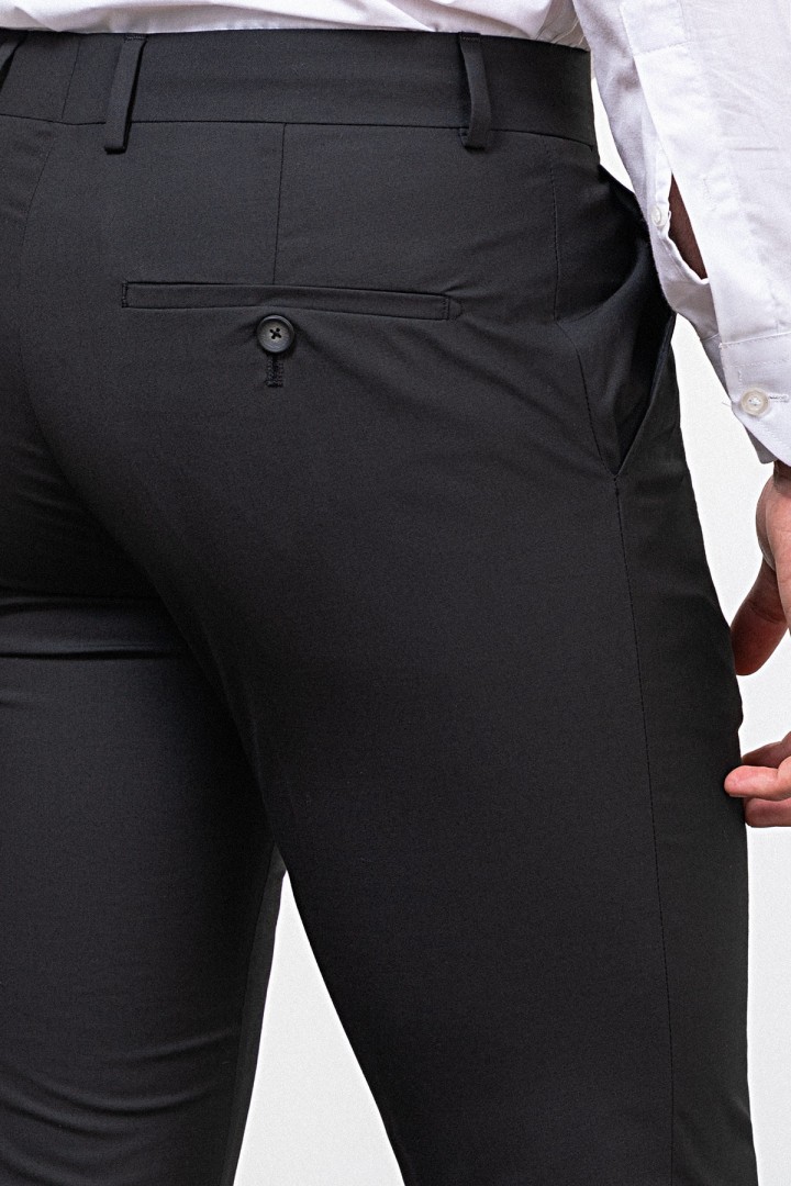 Black Color Classic Wool Men's Trousers