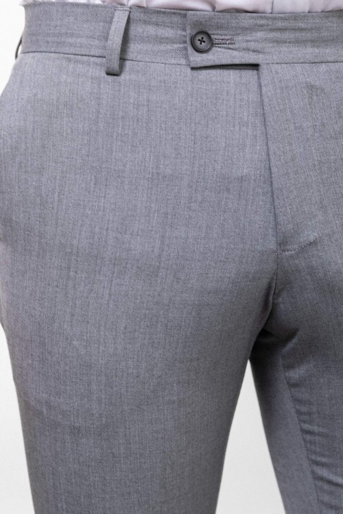 Grey Color Classic Wool Men's Trousers