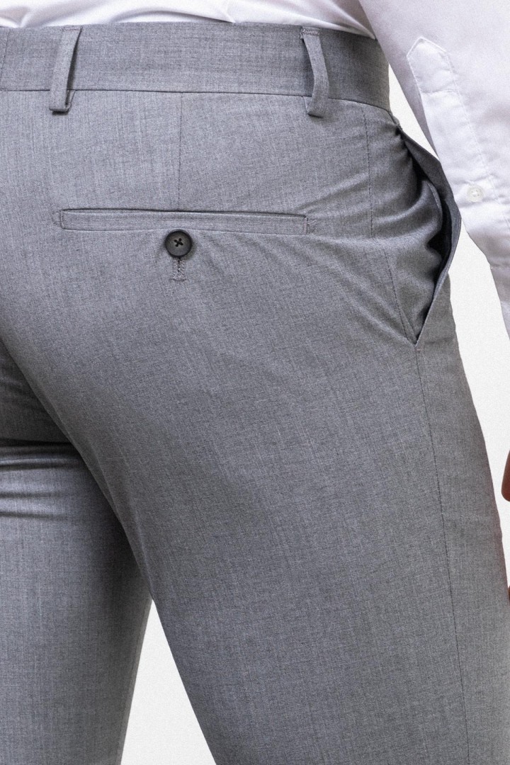 Grey Color Classic Wool Men's Trousers