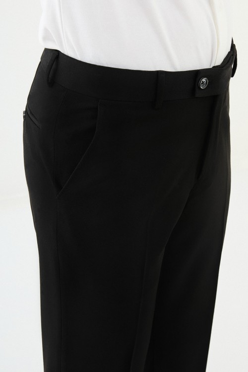 Black Color Classic Wool Men's Trousers