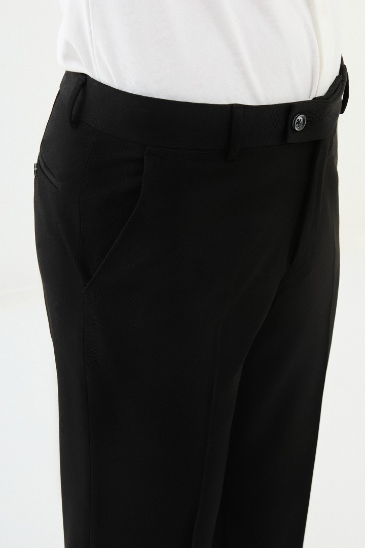 Black Color Classic Wool Men's Trousers