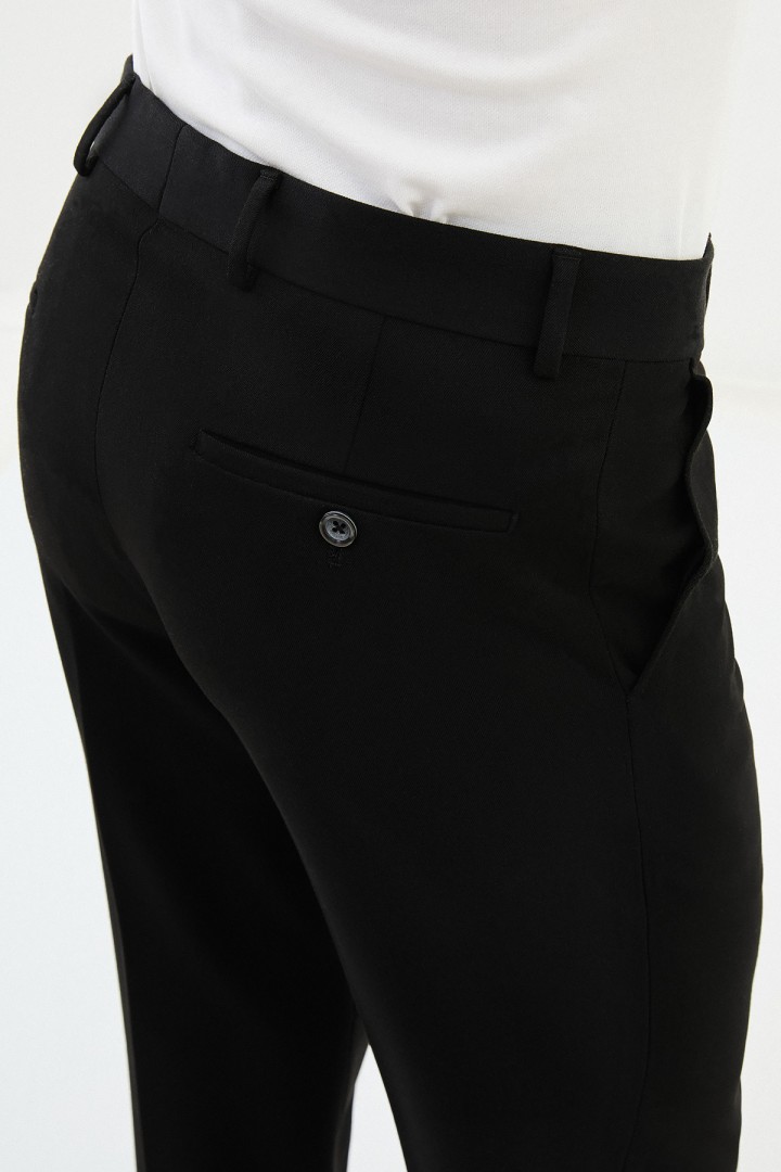 Black Color Classic Wool Men's Trousers