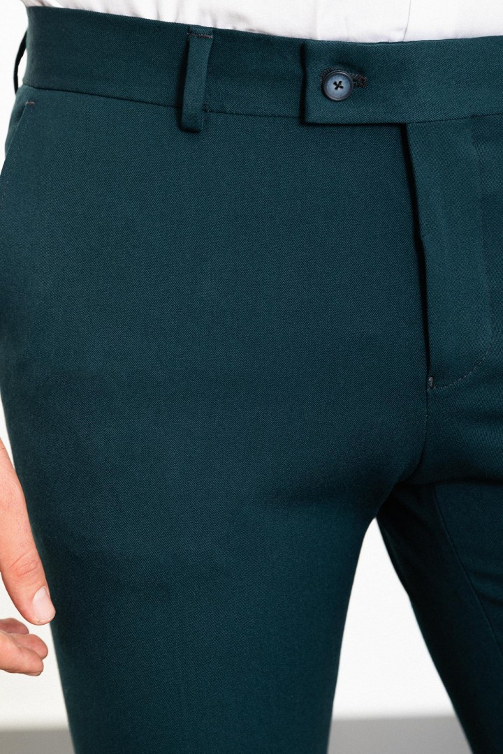 Emerald Color Classic Wool Men's Trousers