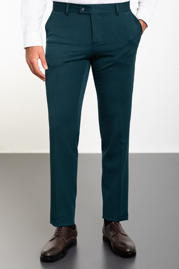 Emerald Color Classic Wool Men's Trousers