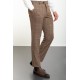 Camel Color Check Patterned Design Classic Wool Men's Trousers