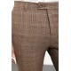 Camel Color Check Patterned Design Classic Wool Men's Trousers